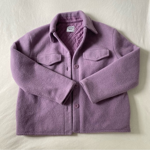 Aritzia Sunday Best - Sky Shirt Jacket Soft Orchid Size XS - Picture 7 of 8